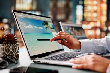 Graphic Designer Working Late At Night