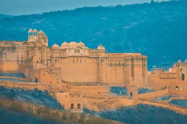 Jaipur, Rajasthan, India. Amber Fort In Dusk Time....