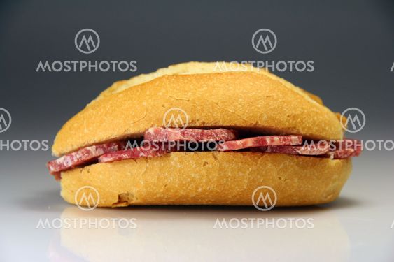 Sandwich Spain typical bread with salami