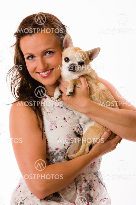 Woman and chihuahua