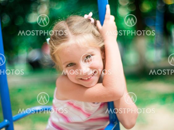 little girl on playground