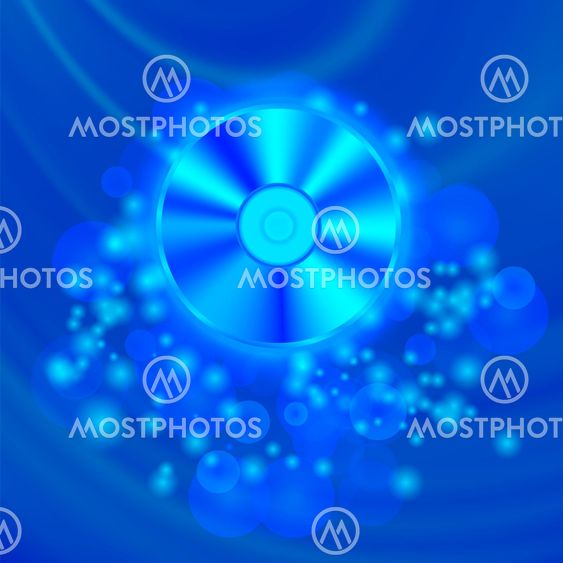 Compact Disc Isolated on Blue Blurred Background