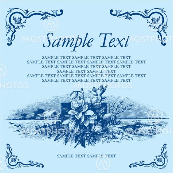 antique card engraving (vector)