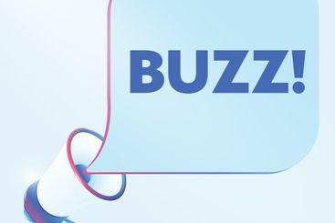 Buzz text with 3d realistic megaphone vector...