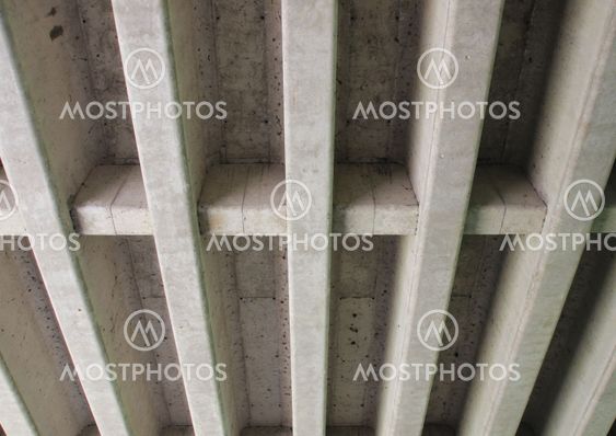 Concrete construction for highway bridge from beneath