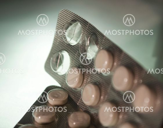Opened strip of prescription medication drugs