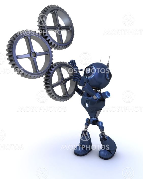 Android and gears concept