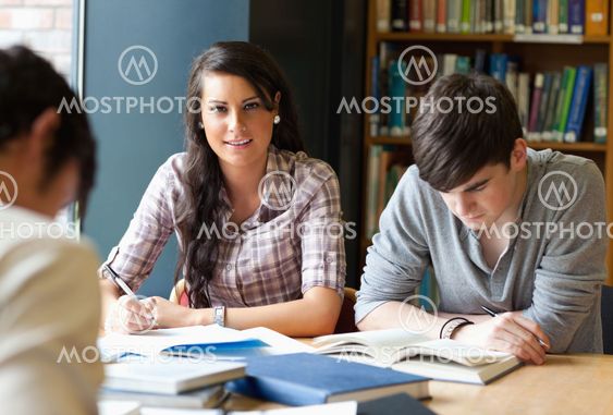 Young adults studying