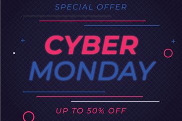 Flat design cyber monday style