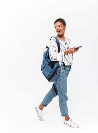 Full length of a portrait of an attractive young african...