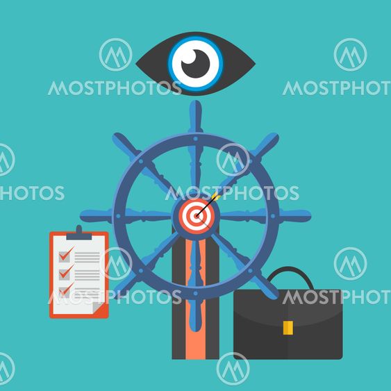 Management concept. Flat design stylish.