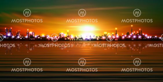 abstract background with silhouette of city