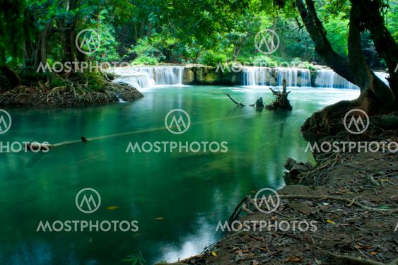 waterfalls in deep forest