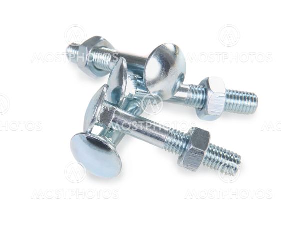 bolts with nuts isolated