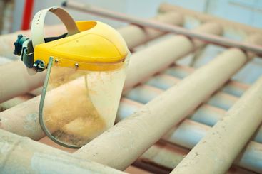 Plastic protective mask for working on...