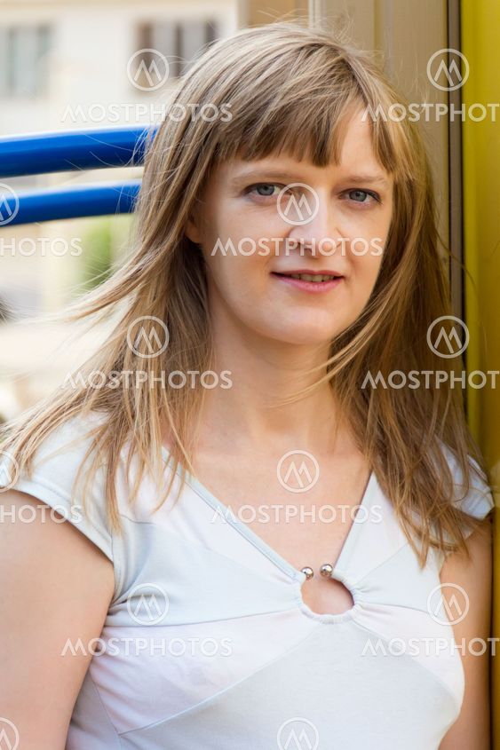 Blond woman with long hair