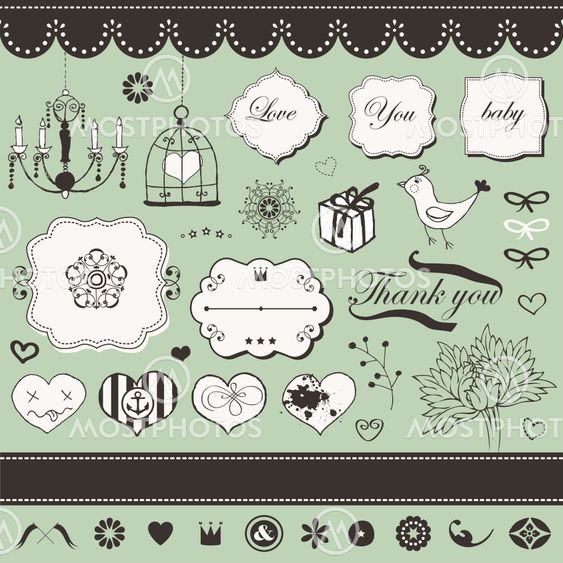 Set of hand drawn elements