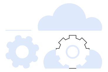 Cloud Technology with Interlocking Gears Representing...