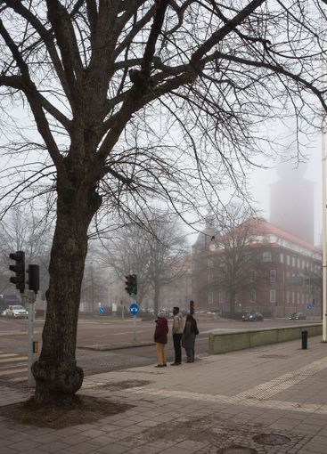 Västerås, Sweden - February 11, 2025: Swedish urban scene