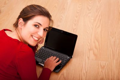 Woman working with a laptop