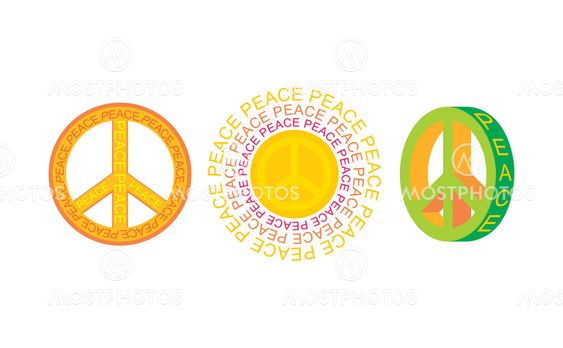 set of peace symbols