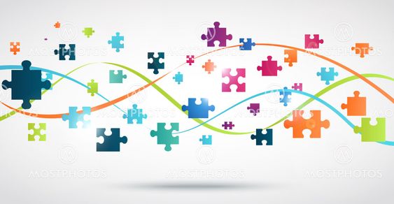 Colorful Puzzle background with lights