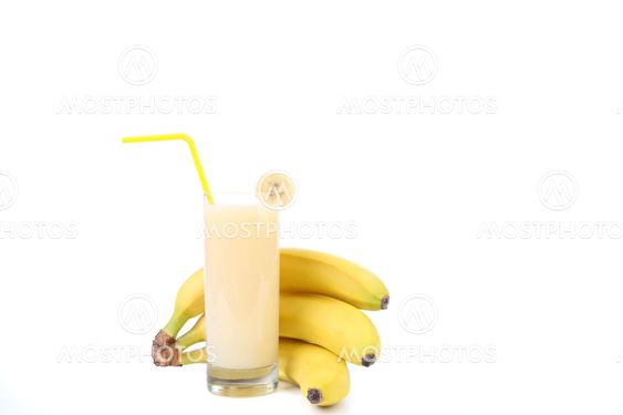 Bunch bananas and juice.