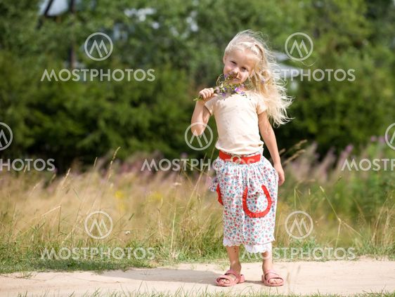 girl with wild flowers
