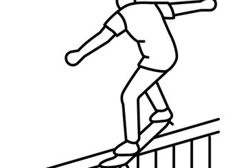 grind skateboard sport line icon vector illustration