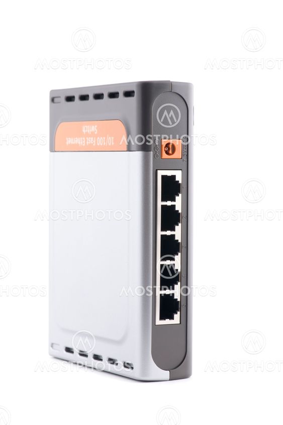 ethernet switch on white