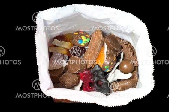 Assorted candy in a bag