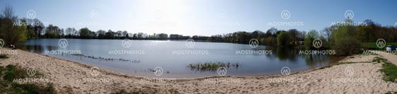 Panorama of a swimming lake