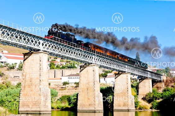 steam train in Douro Valley, Portugal