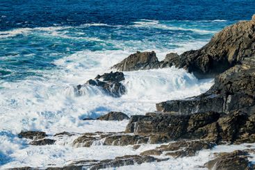 Rocky shore at Malin Head, Ireland's northernmost point,...