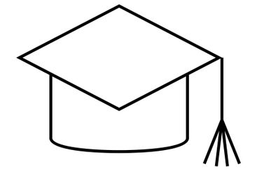 Black and White Graduation Cap with Tassel Design,...