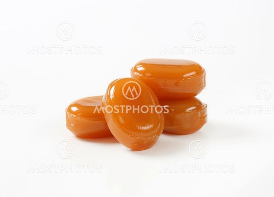 Hard caramel candies