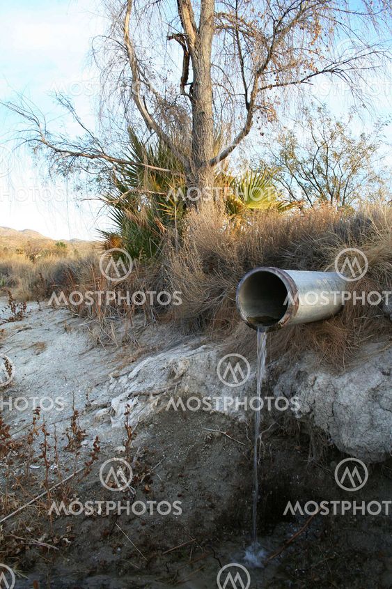 Drain pipe in the middle of the desert