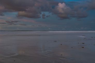 Evening by the ocean. Pastel colors.