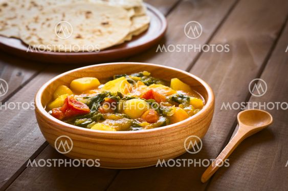 Pumpkin, Potato, Mangold Curry Dish