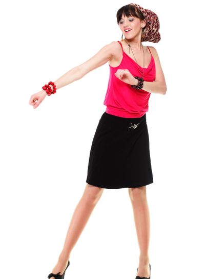 Full length woman in a turban isolated