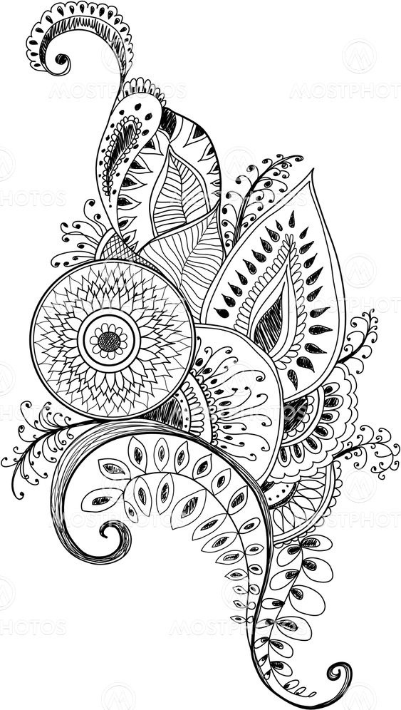 mehendi pen drawing