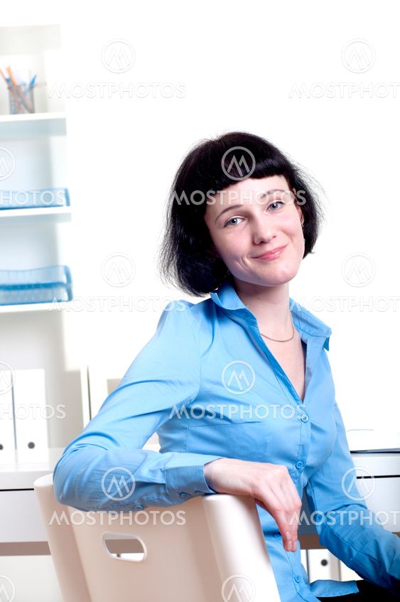 Businesswoman works at office