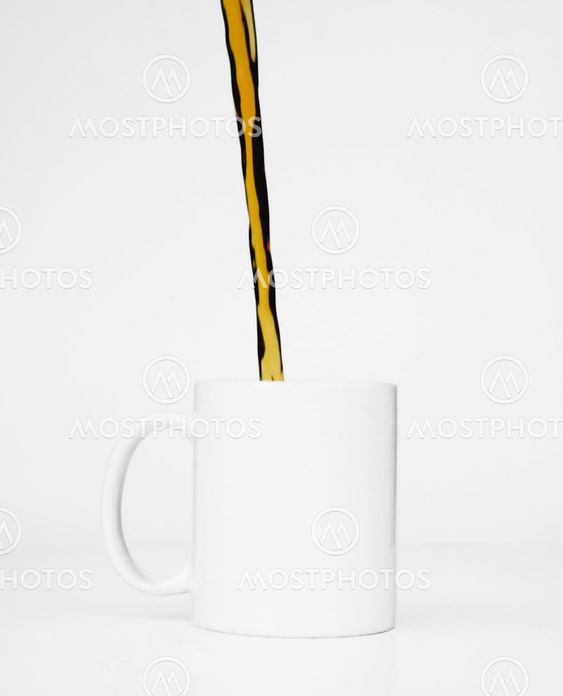 White Cup Coffee Pour