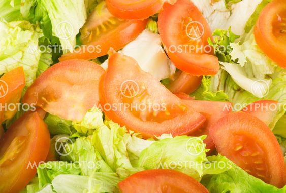 Fresh baby greens salad and tomatoes