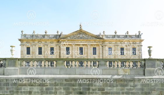 Chatsworth House and balustrade