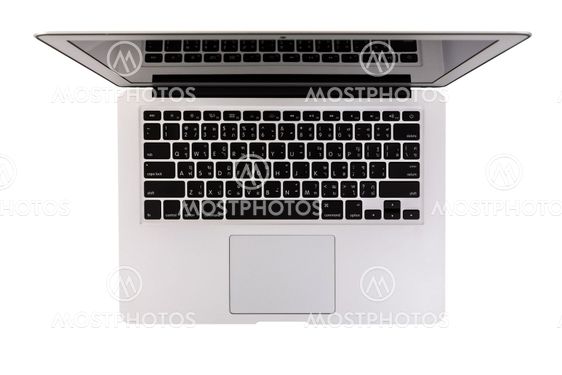 Top view of modern laptop