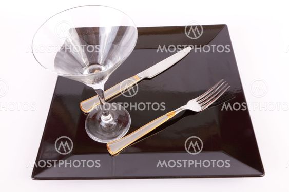 Dish with fork and knife