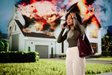 Natural Wildfire Fire Disaster. Home Insurance