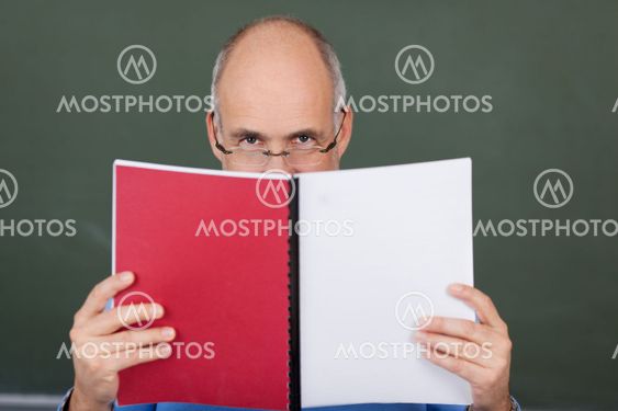 Teacher reading a book