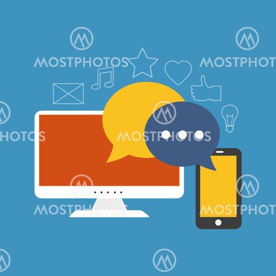 Social media concept. Flat design stylish.
